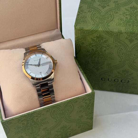 Gucci G Timeless Silver Dial Two Tone Steel Strap Watch - Picture 3 of 5